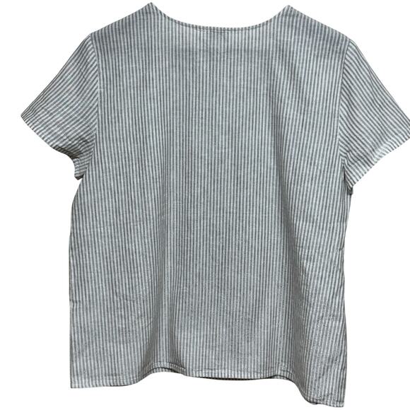 J.Crew Factory Striped Linen-Blend Button-Shoulder Shirt NWT Size M - Picture 2 of 6